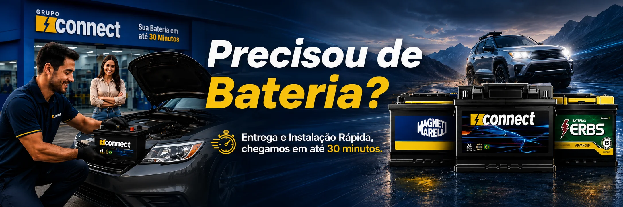 Entrega e Instalação de Baterias Grupo Connect